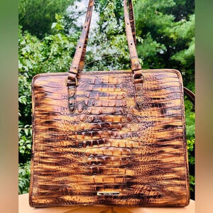 Brahmin Tia Satchel Shoulder Bag Tiger’s Eye Melbourne Zip Close NWT